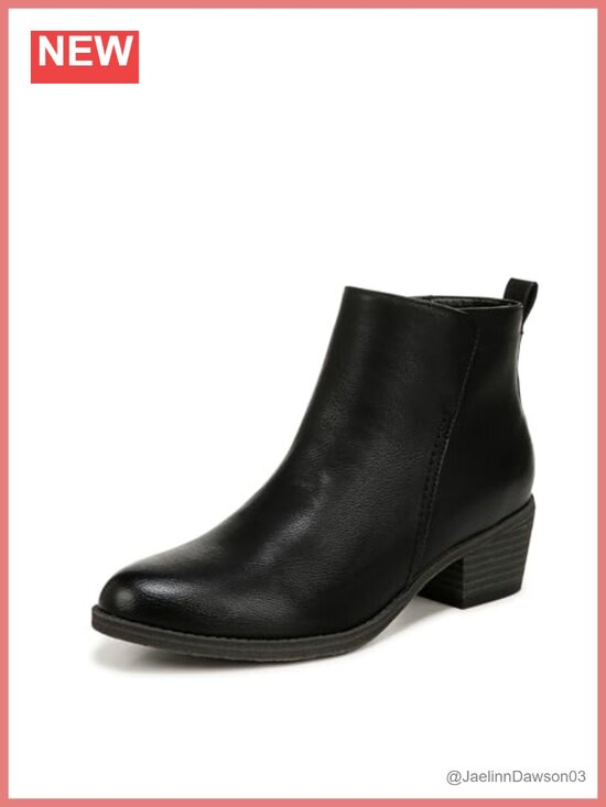 Shoes - Chelsea Ankle Boots Block Heel Zip Side Synthetic Comfort